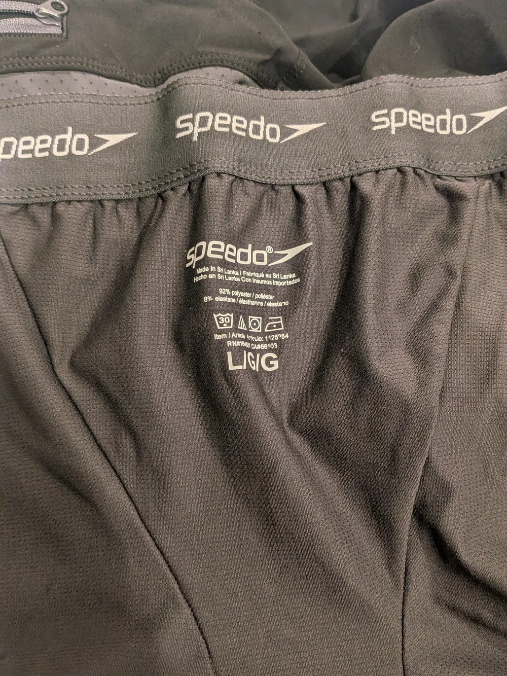 Speedo Black Athletic Swim Shorts with Elastic Waist
